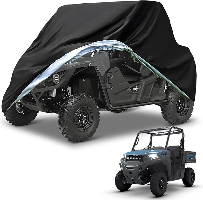 NEVERLAND UTV Covers Heavy Duty, 300D UTV Cover 2-3 Seater All-Weather Protection, Side by Side Cover Waterproof Outdoor Storage Windproof Compatible with Honda Pioneer Polaris Ranger 114"x 65"x 73"