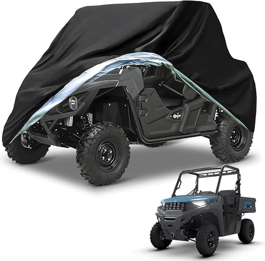NEVERLAND UTV Covers Heavy Duty, 300D UTV Cover 2-3 Seater All-Weather Protection, Side by Side Cover Waterproof Outdoor Storage Windproof Compatible with Honda Pioneer Polaris Ranger 114"x 65"x 73"