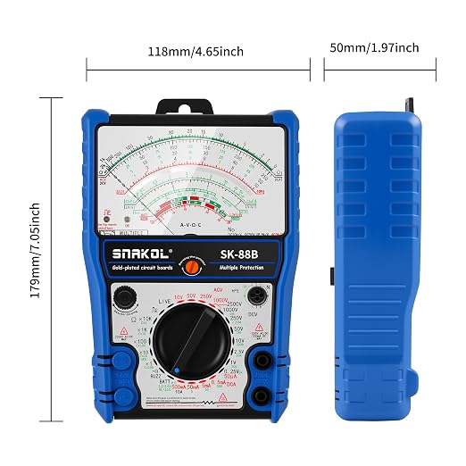 Analog Multimeter Tester, Analog Voltmeter Multimeter, Fieldpiece Multimeters for AC/DC Volt 2500V,DC Current 10A,RX 10K,Battery Tester, Diode/LED Testing,Live and Infrared Remote Detection