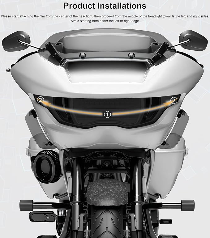 Headlight Lens Headlamp Protection Headlight Cover Compatible with Harley CVO Road Glide FLTRXSE 2023-2025 & Road Glide/ST 2024-2025 (Black)