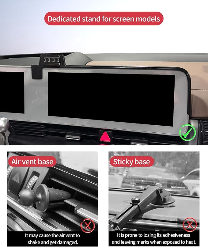 Wireless Charging car Phone Holder for Hyundai Ioniq 5 2022-2025 Accessories 12.3 inch Screen Fixed Clip,360° Rotation car Phone Mount Compatible with MagSafe
