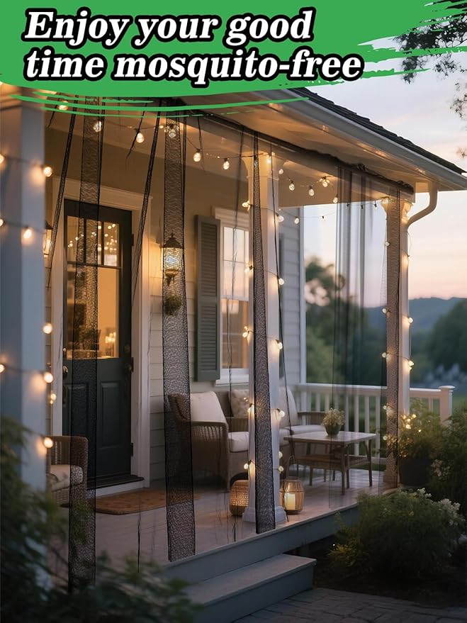 40x10ft Large Mosquito Net - Mesh Netting for Garden Skin and Plants Protection, Patio Bird Bug Screen, Black