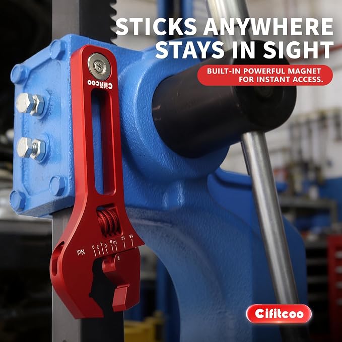 The Complete AN Fitting Kit: AN fittings Installation Tool + Red AN Wrench, Covers -3 to -16AN Sizes, No Damaged Fittings, Perfect for Fuel & Oil Lines