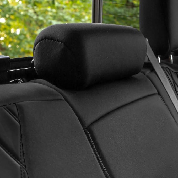 FH Group Custom Fit Car Seat Covers Specifically Made for 2019-2023 GMC Sierra 1500 2500HD 3500HD SLT AT4 Denali - Ultraflex Neoprene Water Resistant Automotive Seat Covers - Full Set Black