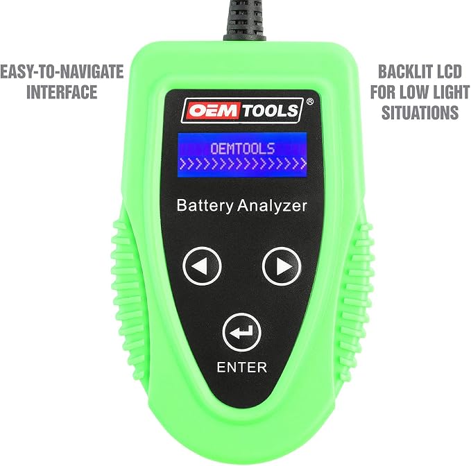 OEMTOOLS 24359 Digital Car Battery Tester, Gifts for Men, Dad Gifts, 12V Battery Diagnostic Tool, 200-1200 CCA Load Capacity, Charging, Cranking, and Starter Tester