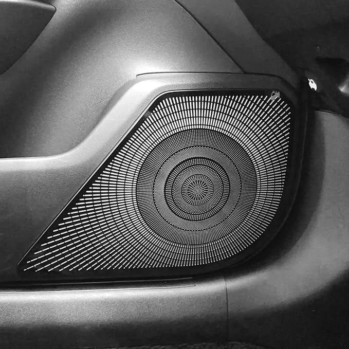4PCS Stainless Steel Front & Rear Door Speaker Covers Trim Compatible with Kia K4 2025-2026 Accessories (Black)