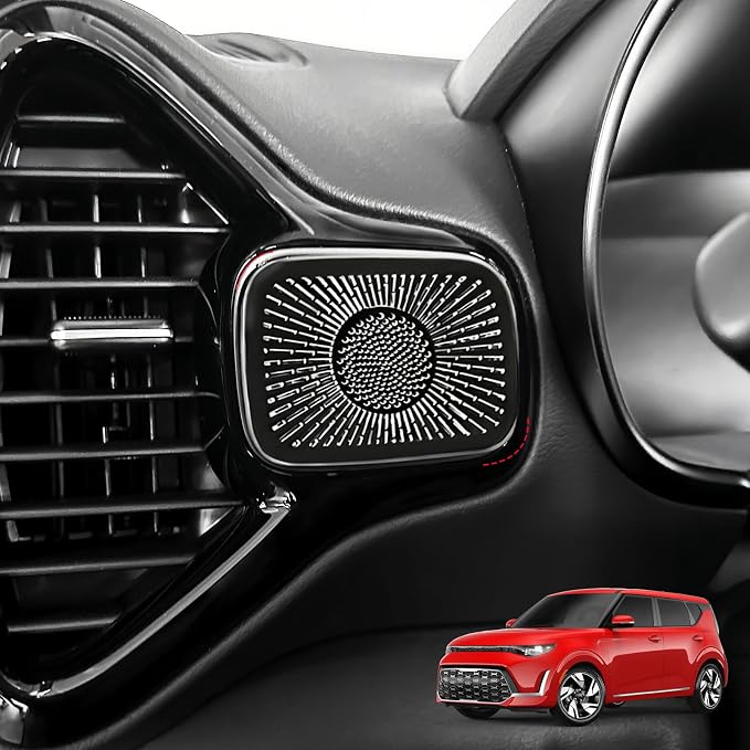2PCS Dashboard Tweeter Speaker Covers Trim Compatible with Kia Soul 2020-2026 Accessories (Glossy Black)