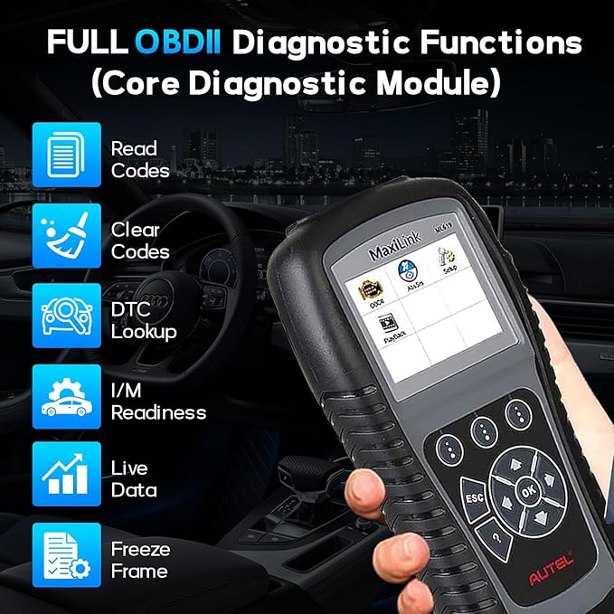 Autel Maxilink ML619 OBD2 Scanner, 2026 ABS SRS Diagnostic Scan Tool,Up of ML519 AL519 AL619,Code Reader Turn Off Check Engine Light Car Diagnostic Tool with 10 OBD2 Test Modes,DTCs Lookup,Graphs Data