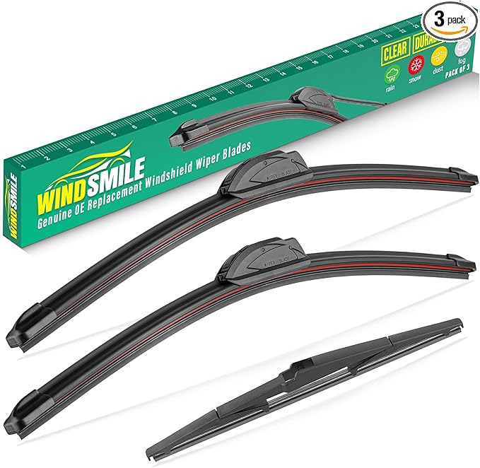 26" 18" 14" Windshield Wiper Blades Replacement for Jeep Cherokee 2014 2015 2016 2017 2018 2019 2020 2021 2022 2023 Premium All Weather Front Rear Wipers Set - OEM Quality (Pack of 3)