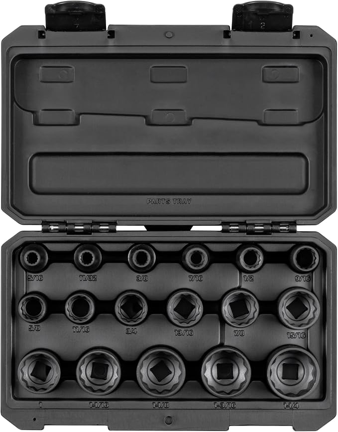 TEKTON 1/2 Inch Drive Impact Socket Set, 17-Piece | SID92336