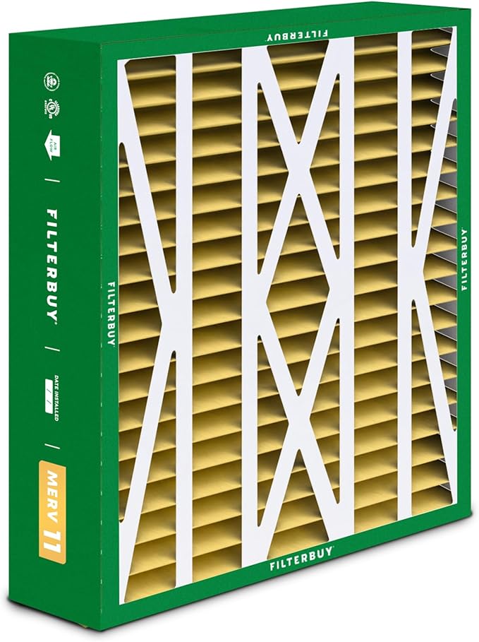 Filterbuy 20x23x5 Air Filter MERV 11 Superior Pet & Allergy Defense (1-Pack), Pleated HVAC AC Furnace Filters for Bryant, Carrier, BDP, Day & Night, and Payne (Actual Size: 19.81 x 22.56 x 4.25)