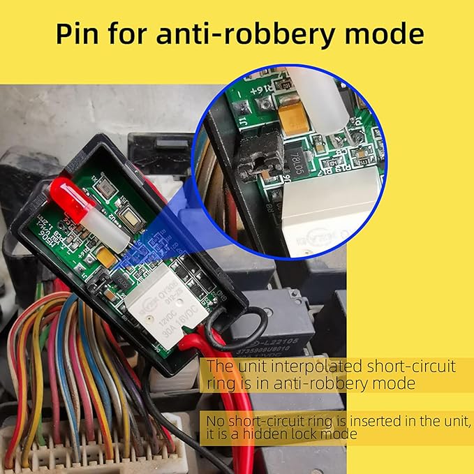 CHADWICK Car Immobilizer Anti-Theft Alarm System, M506 Wireless Engine Lock, Auto Anti-Robbery Device, Intelligent Circuit Cut Off Tool, Universal 12V Car Alarm + 2 Remotes, for Car, Motorcycle