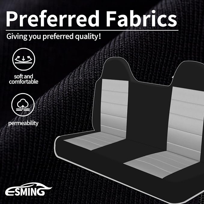 ESMING Front Bench Seat Cover with Molded Headrests Fit for Ford F-150 1999-2004, Thickened Waterproof Oxford Cloth, Solid Bench Seat Protector, Easy to Clean