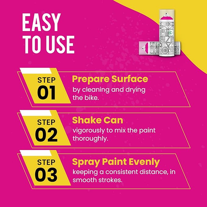 Spray.Bike - Spray Paint - Fluro Magenta | Designed Mainly for Bicycles | Multi-Use Acrylic Spray Paint for Metal, Plastic | High Coverage Bike Paint, 400ml