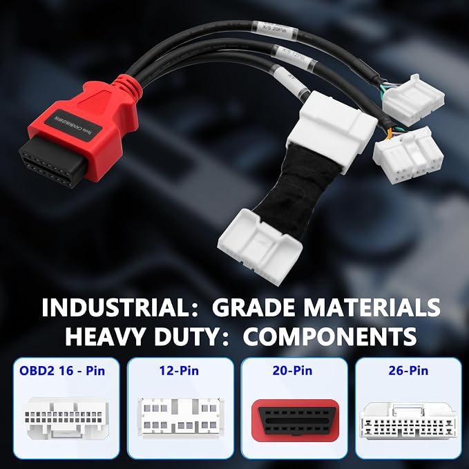 3-in-1 Diagnostic Cable for Tesla Model 3, Model Y, Model S, Model X 12-Pin, 20-Pin, 26-Pin Splitter Harness Adapter Work with Diagnostic Scanner