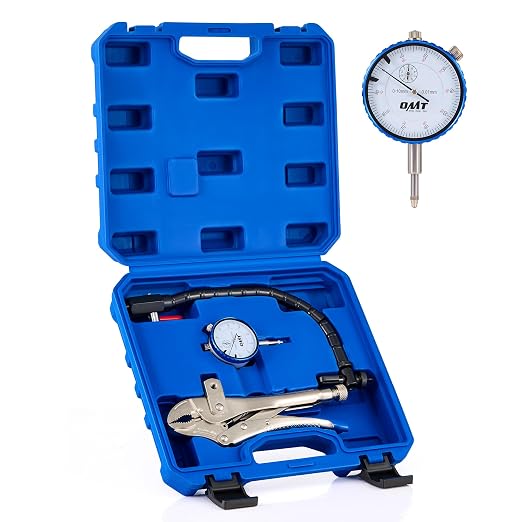 Orion Motor Tech Dial Gauge, for Brake Runout and Ball Joint, Clamping Dial Indicator with 7 in Locking Pliers & 360° Flexible Stem Holder, 0.01 mm Precision Automotive Dial Indicator