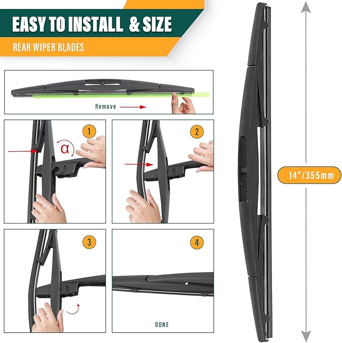 Windshield Wiper Blades Replacement for Subaru Forester 2012-2018, Subaru Outback 2015-2019, Original Equipment Replacement Front Rear Wiper Blade Set - 26" 17" 14" (Set of 3)