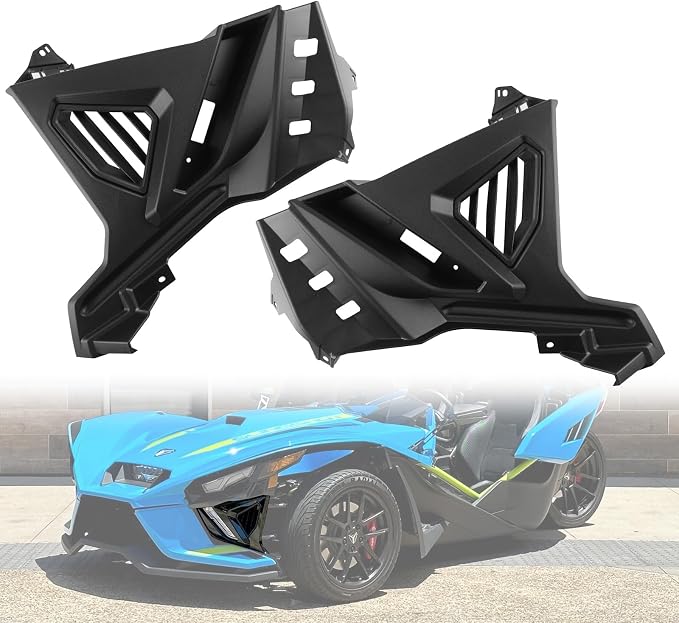 Front Lower Accent Panel Kit for Slingshot, 2PCS DRL Decorative Plate Lights Exterior Housing Trim Panel for Polaris Slingshot S SL SLR R GT 2020-2024 Accessories, Replace OEM #2884605
