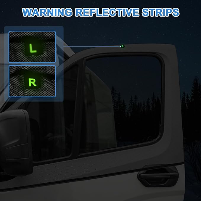 Magnetic Van Window Screens, 47 x 33 inches Front Door Bug Screens (Pair), Universal Size for Transit Van, Promaster, Sprinter and Other Vans & Cars, Keeps Bugs Out Magnetic Bug Mesh, Easy to Install