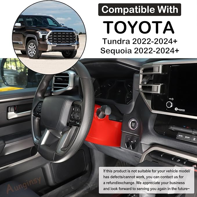 Car Steering Wheel Column Shroud Trim Cover Fit Toyot@a Tundra 2022 2023 2024 Center Console Steering Wheel Base Upper Lower Panel Decorative Cover Protect Sticker Interior Accessories(Manual Version)