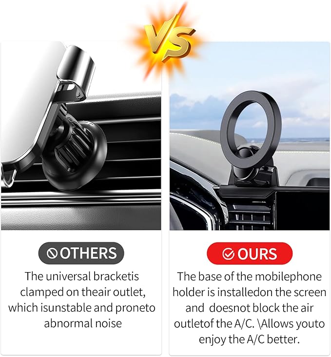 Car Phone Holder for 2022-2026 Chevrolet Silverado 1500/2024-2026 Silverado 2500HD/2023-2025 GMC Sierra 1500 2500HD Accessories 13.4-inch Screen Fixed Clip, 360° Rotation