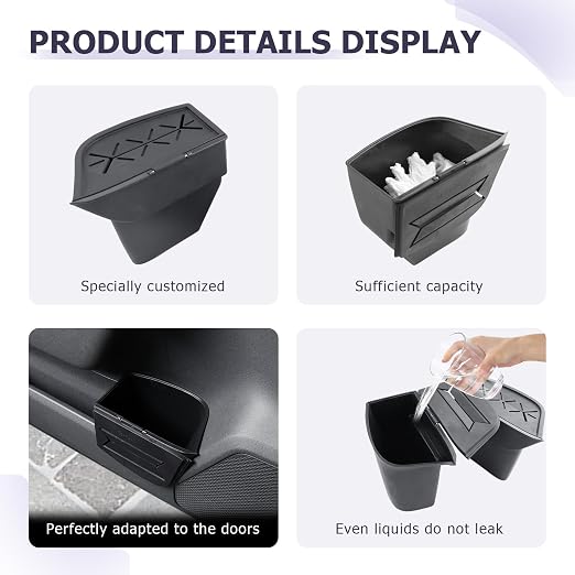 LUWU Car Trash Can for 2026 Toyota RAV 4 Waterproof Silicone Material Auto Garbage Bin, Portable Door Mount Trash Bin with Lid, Interior Accessories for RAV 4 2026 2-Pack