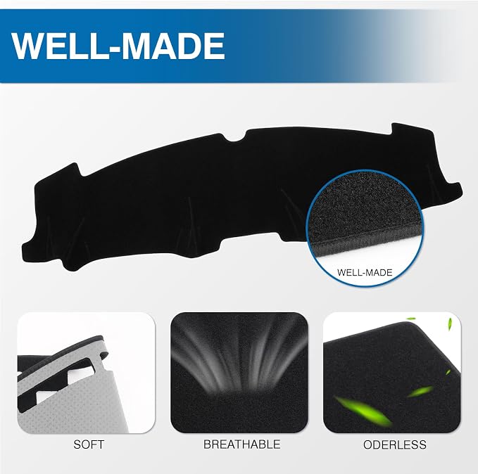 KUST Black Dash Cover Compatible with Ford Bronco Sport 2021-2024 (Only fit Bronco Sport) Dashboard Cover Polyester Non-Slip Interior Accessories for Bronco Sport Custom Fit Dash Mat No Glare