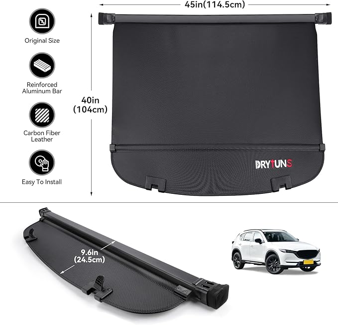 Cargo Cover for Mazda CX5 2017-2026, Retractable Trunk Cover Anti-Peeping Privacy Shade for 2025 2026 Mazda CX5