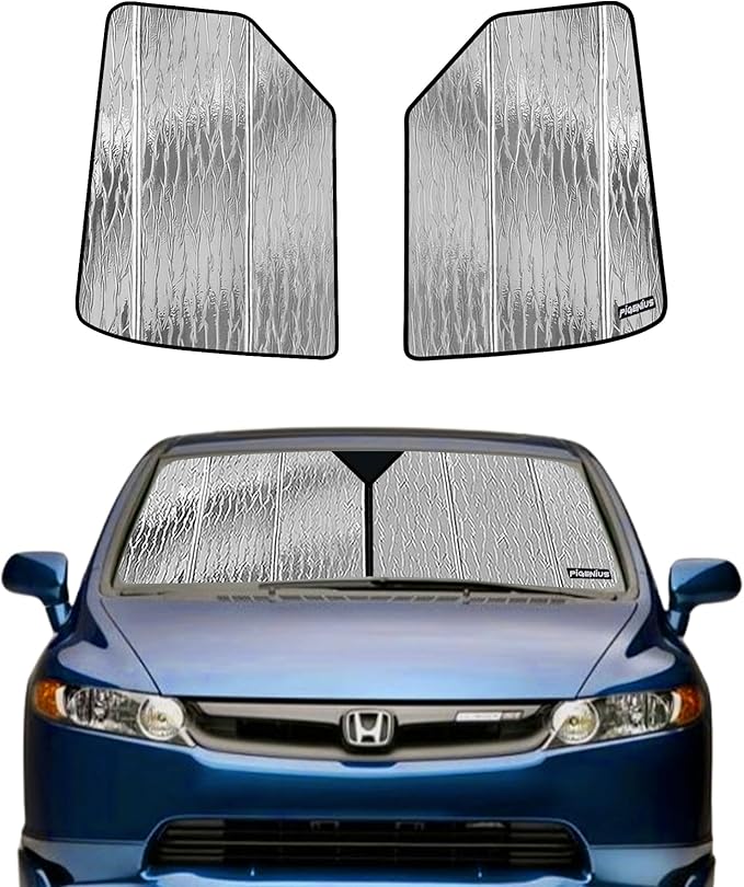 Pigenius Windshield Sunshade for Honda Civic Coupe 2006-2011, Reversible Silver/Black