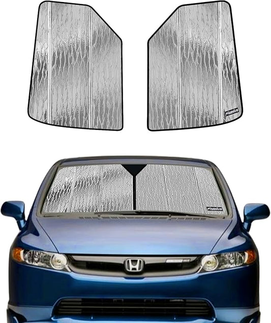Pigenius Windshield Sunshade for Honda Civic Coupe 2006-2011, Reversible Silver/Black
