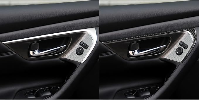 Soft Real Carbon Fiber Compatible with Nissan Altima 2013 2014 2015 2016 2017 2018 Interior Accessories Interior Door Handle Decorative Strip