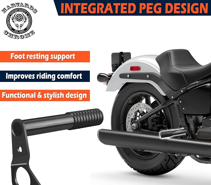 1-1/4" Heavy Duty Peg Crash Bar Frame Slider for Harley Softail Low Rider/Street Bob/Low Rider S/Low Rider ST 2018-2026
