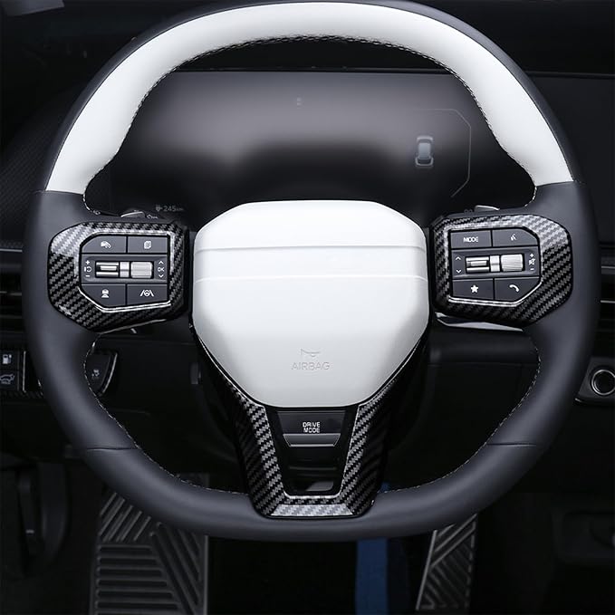 Car Steering Wheel Covers Steering Wheel Button Panel, Protection Frame Molding Trim, Steering Wheel Cover for KIA K4 GT 2024-2026 Accessories (Carbon Fiber Pattern)