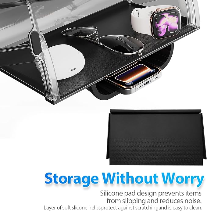 Under Screen Storage Organizer Compatible with Tesla Model Y Juniper 2025 /Model 3 Highland 2024 Center Console Organizer Tray Accessories