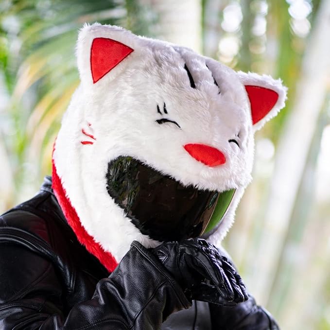 MotoLoot Helmet Cover for Motorcycle Helmet, Fun Rides and Gifts (Cover Only. Helmet Not Included) - Lucky Cat