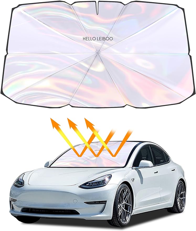 helloleiboo Car Windshield Sun Shade Umbrella,Colorful 360°Rotating Foldable Windshield Sun Shade Front Window Reflective Polyester Blocks Heat and Sun Sun Shade for Cars SUV