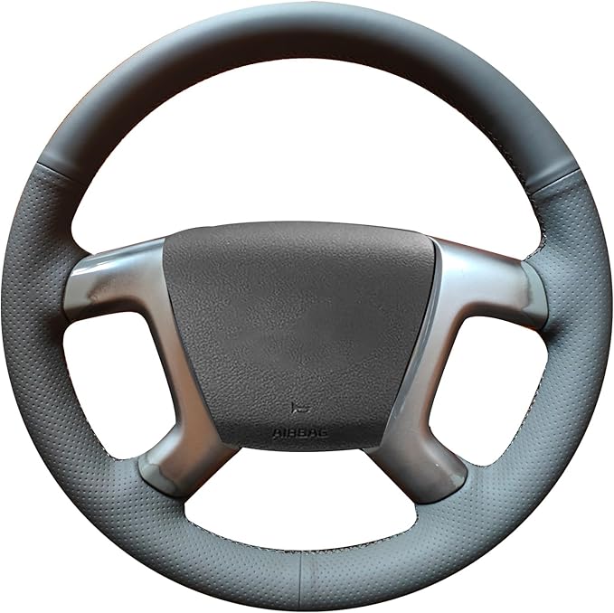 Loncky Leather Steering Wheel Cover for Chevrolet 2008-2013 Silverado 1500 /Silverado 2500 3500/2007-2014 Tahoe/2007-2014 Suburban 1500/2007-2013 Avalanche 1500/2009-2015 Traverse/Express