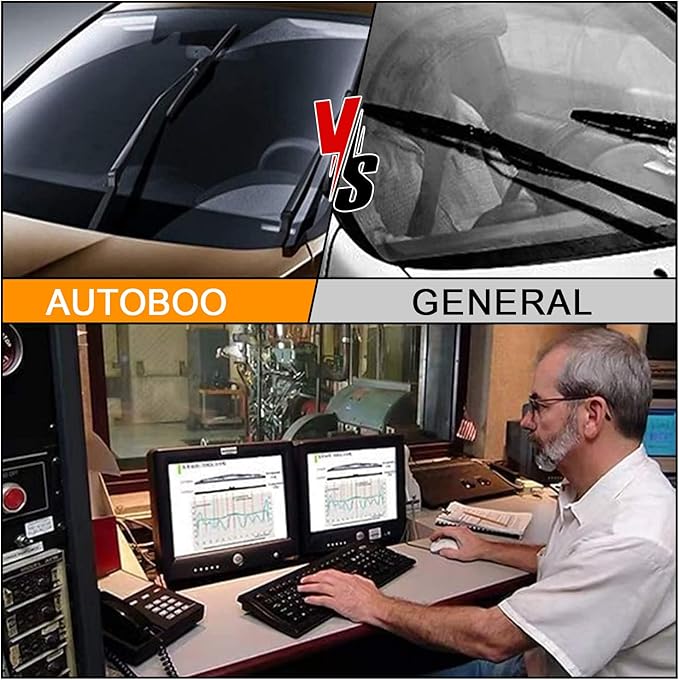 AUTOBOO 22" and 22" Windshield Wipers Blades (Pack Of 2),OEM Quality Premium All-Seasons Wiper blades,Stable and Quiet Armor wiper blades