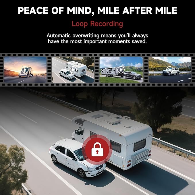 Wireless Backup Camera - Rv Backup Camera with HD 7" Monitor - Dual Back Up Camera Systems for Truck - IP69 Waterproof Rv Camera with DVR, Night Vision for Rv, Truck, Trailer and Camper