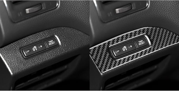 Soft Real Carbon Fiber Compatible with Nissan Altima 2013 2014 2015 2016 2017 2018 Interior Accessories Central Control Mileage Reset Button Frame Sticker