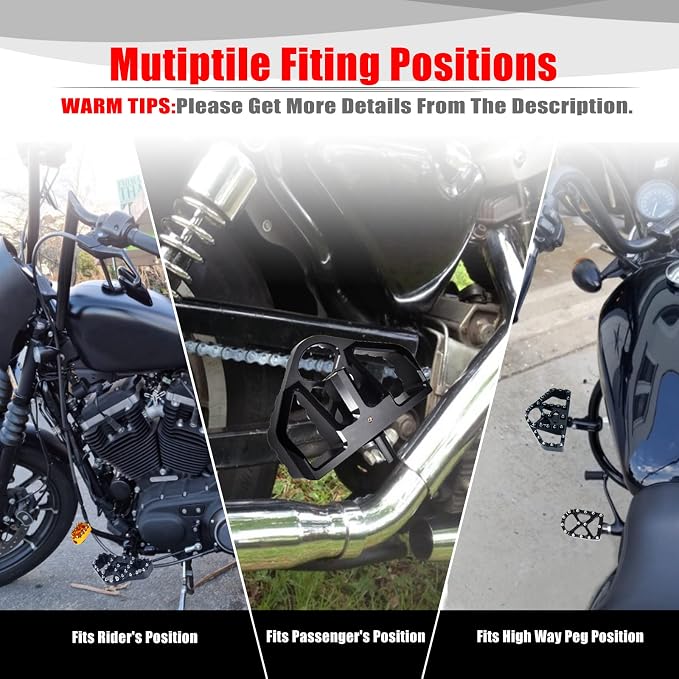 Goldfire 360° Roating MX Chopper Bobber Style Foot Peg Front Pegs Footrests MINI Floorboards Highway Pegs Fits for Motorcycle Harley Electra Glide Softail Dyna Chopper Sportster 883 (Gold)