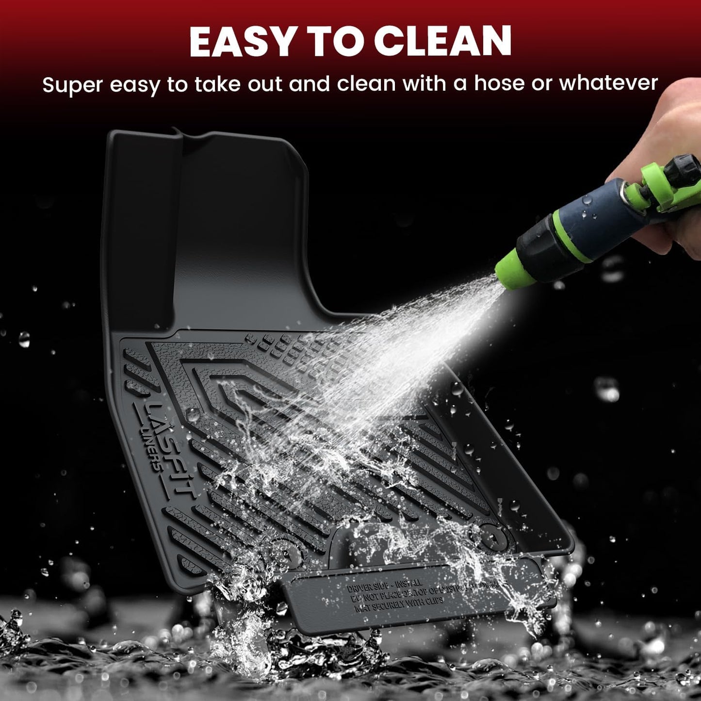 LASFIT Floor Mats & Cargo Mat for Genesis GV80 2021-2024(Fit 5 Seats), TPE All Weather Protection Custom Fit 1st & 2nd Row Rubber Floor Liners for GV80 Automotive Accessories, Black, Easy to Clean