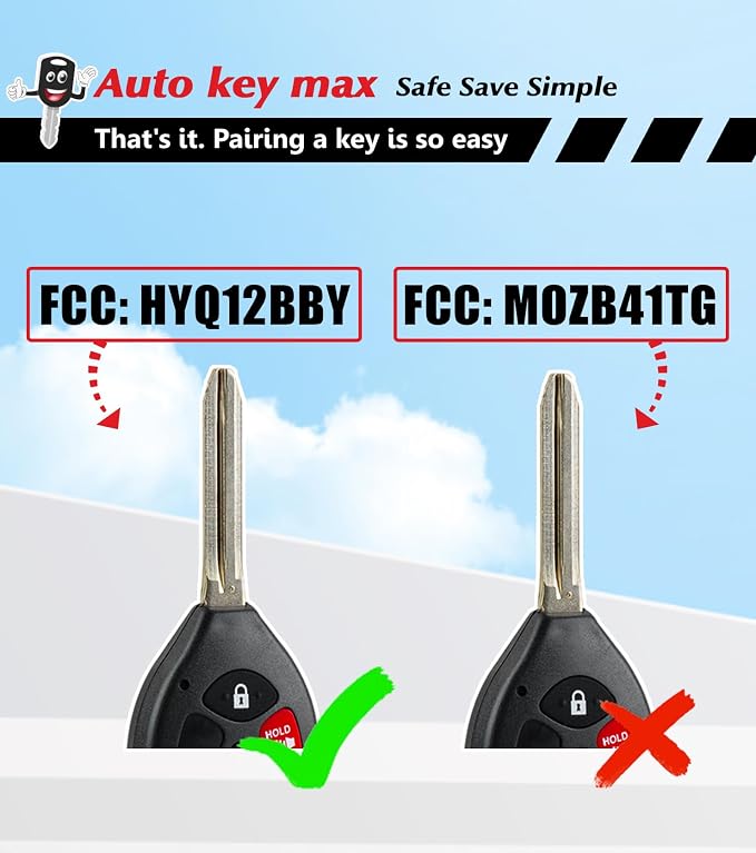 DIY Programmer Tool ，Programmable Keyfob, Simple car Key fob Replacement for 2007 2008 2009 2010 Toyota RAV4 Camry Yaris HYQ12BBY 4D67 Chip