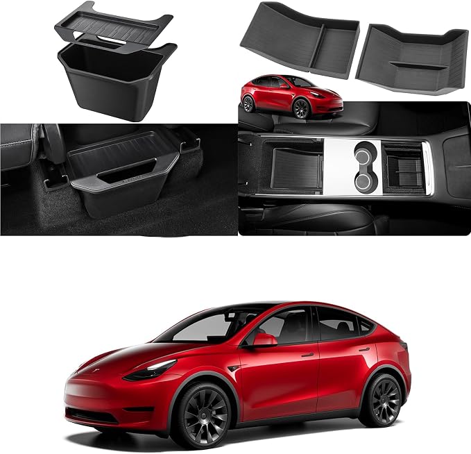 BASENOR Model Y Rear Center Console Organizer and Control Lower Bottom Storage Box