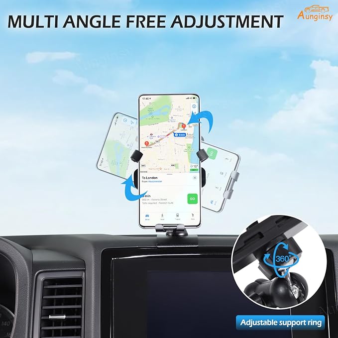 Aunginsy Car Cell Phone Mount Compatible with Nissan Frontier 2022-2024 Center Console Phone Holder Dash Panel Mobile Phone Bracket Universal Phone Navigation Stand Fit All Smart Phones Accessories