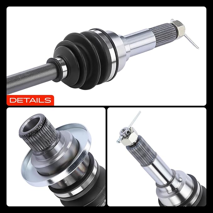 A-Premium Rear Left Driver Side CV Axle Shaft Assembly for Yamaha Models | Compatible with Grizzly 660 YFM660F 4x4 2002, YFM660FH 4x4 Hunter Edition 2002, Replace# 5KM-2530V-00-00