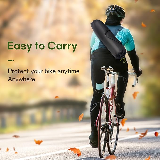 Bike Cover Storage Heavy Duty Storage Tent Outdoor Portable Bicycle Tent PU4000 Waterproof Cloth Durable 210D Oxford Fabric,Protect Against Wind, Rain, Snow, Dust W/Travel Bag (Black)