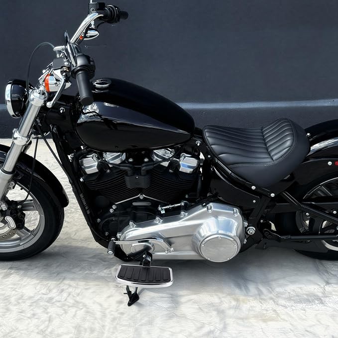 Floorboards Front Footpegs for Harley Softail 2018-2024 Breakout Deluxe Fat Bob Fat Boy Heritage Low Rider Slim Street Bob Sport Glide Wide Rider Anti-Slip Highway Pegs (Chrome)