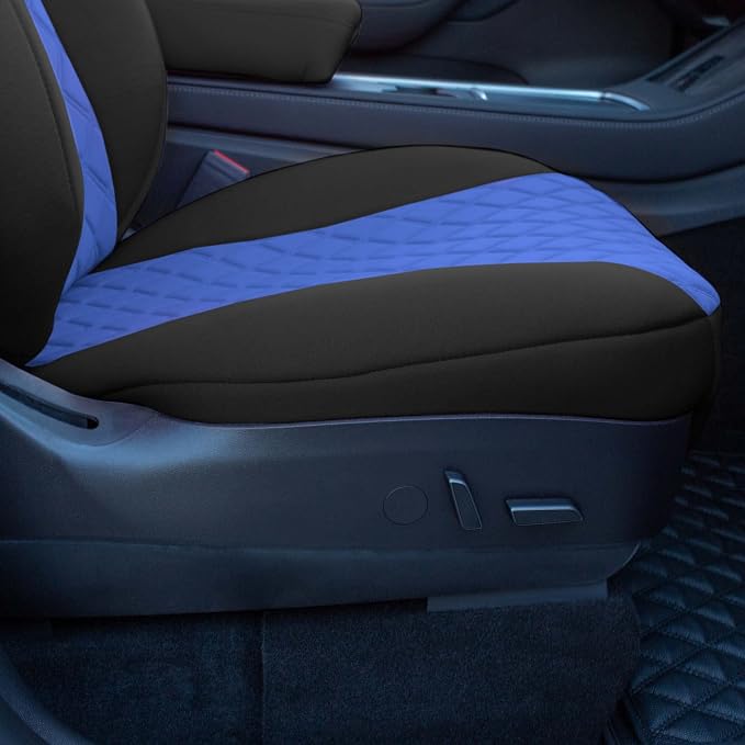 FH Group Custom Fit Car Seat Covers Specifically Made for 2020-2025 Tesla Model Y Ultraflex Neoprene Water Resistant Automotive Seat Covers - Full Set Blue