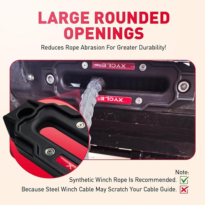 Synthetic Rope Towing Winch Fairleads, OrangeBlack, | 254mm,10" Aluminum Cable Guide, Foldable Forged Trailer Hook Kit, 1/2" x 70 Foot Synthetic Winch Rope